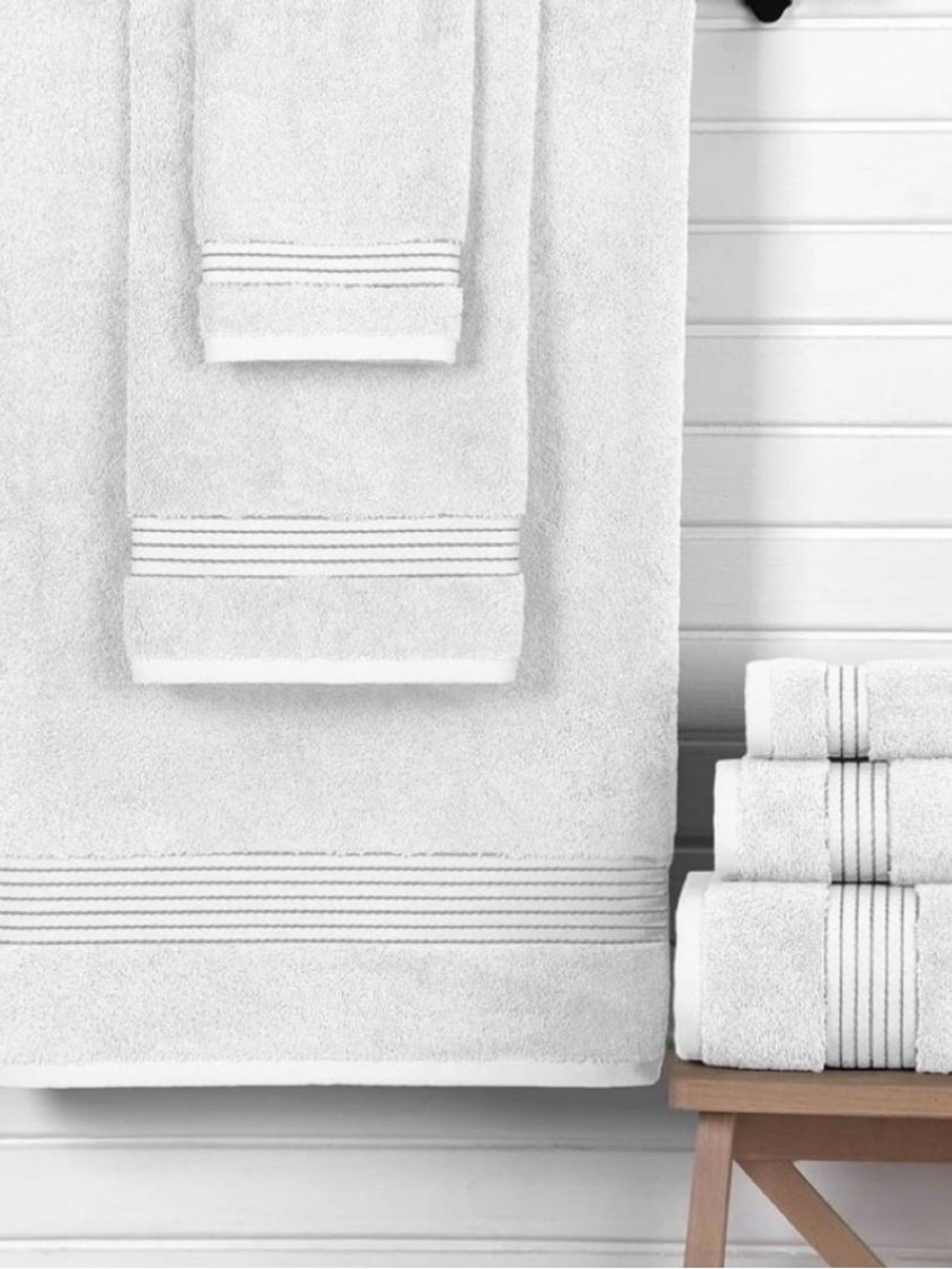 Classic White Bath Towel Set - Plush Cotton Towels